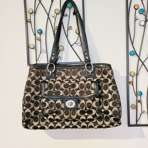 Coach signature "C" black and gray shoulder bag